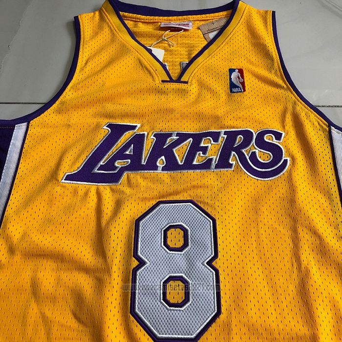 Camiseta Los Angeles Lakers Kobe Bryant #8 Mitchell & Ness 1999-00 Amarillo